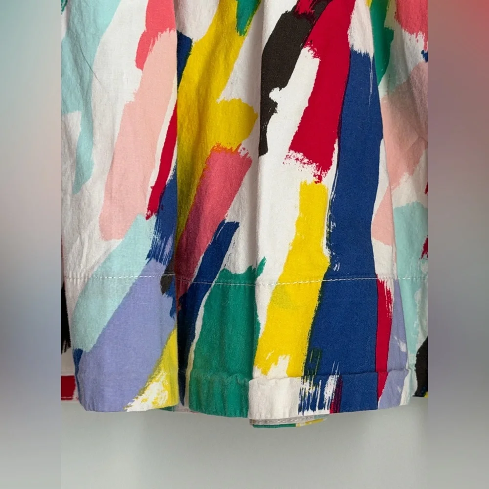 Kate Spade Skirt The Rules XL Multicolor Brushstroke A-Line Skirt Elastic Waist - Picture 3 of 10
